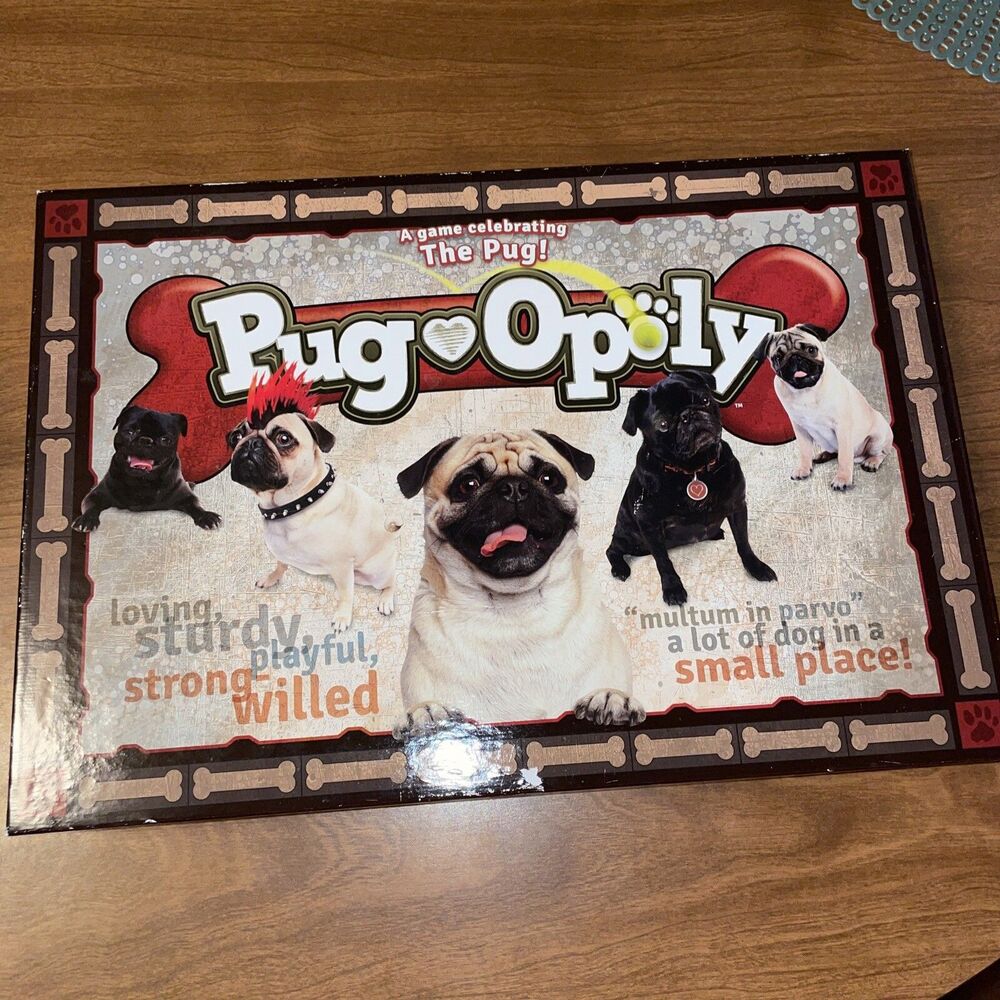 Pugopoly Monopoly Board Game Late for the Sky New/Open Box Complete